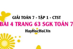 Giải bài 4 trang 63 Toán 7 Tập 1 SGK Chân trời sáng tạo